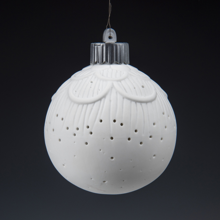 Set of Porcelain Luminous Christmas Balls "White Christmas" 6pcs